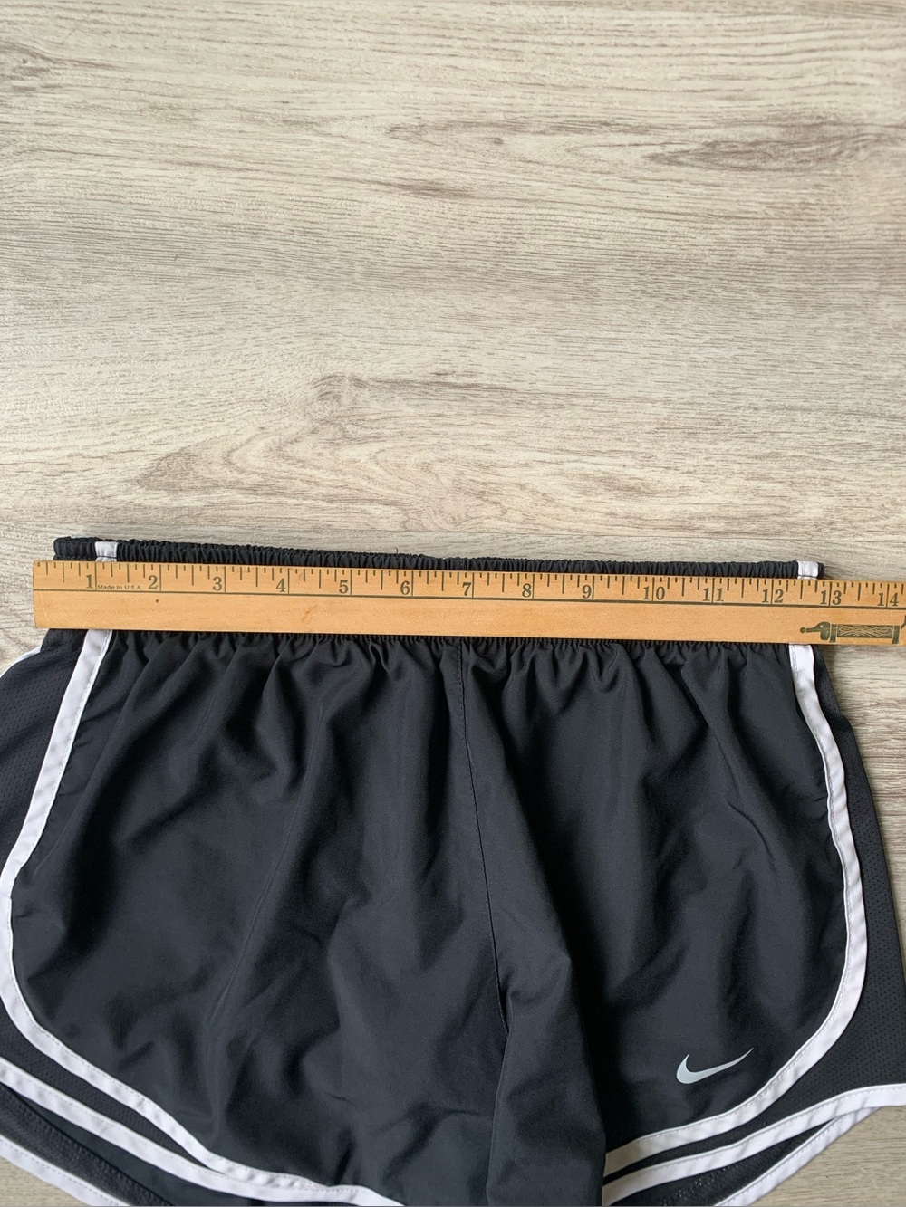 Bundle of 2 Nike Black Running Shorts with White Piping-built in brief lining - Picture 7 of 11